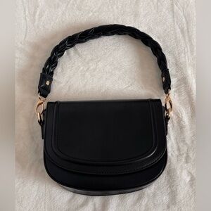 Ah Dorned Black Short Braided Shoulder Strap Bag. New condition / Never Used